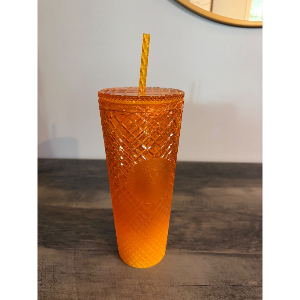 Starbucks Mango Ombre Jeweled Studded Cold Cup in a 24oz Venti 2022 Release - Picture 2 of 6